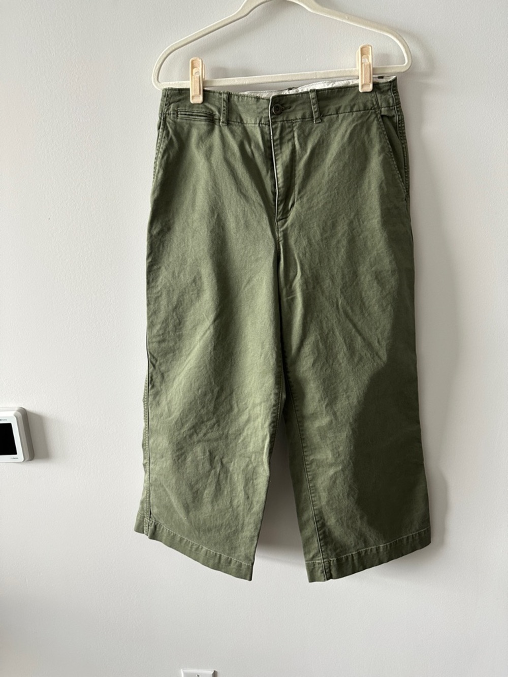 Ralph Lauren Stone/Olive Casual wide leg cropped Chinos